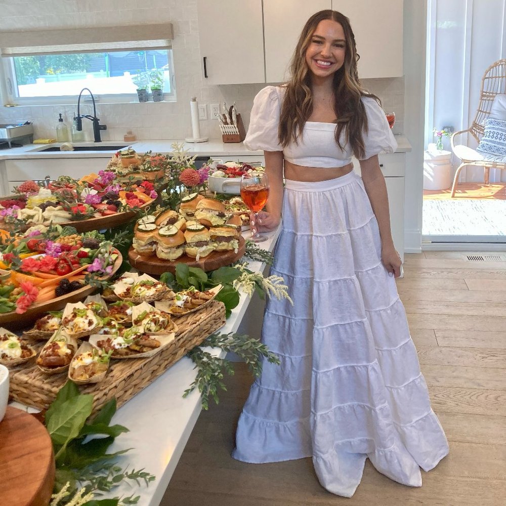 DISSH White Linen Top & Matching Tier Skirt